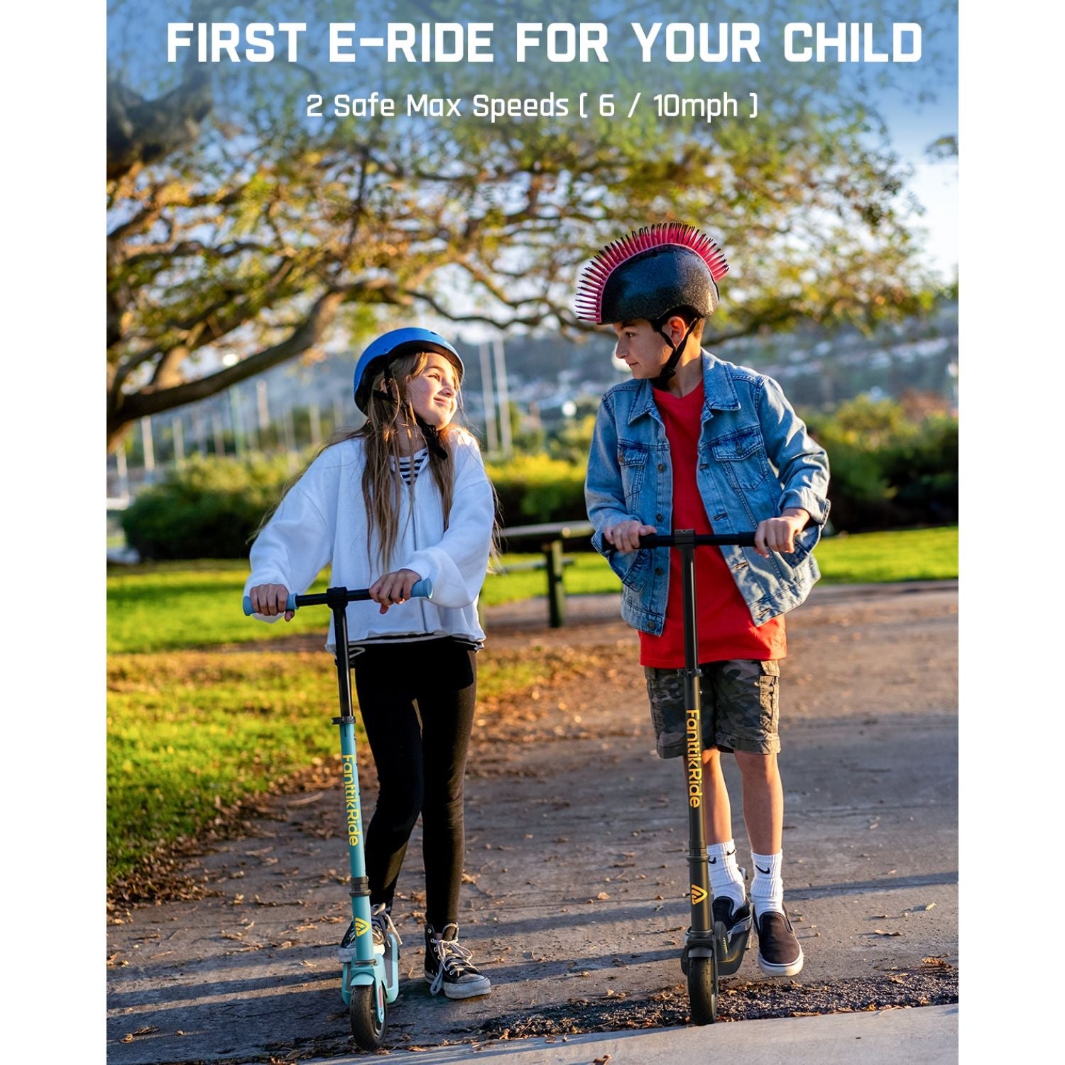 FanttikRide C9 Electric Scooter for Kids Blue