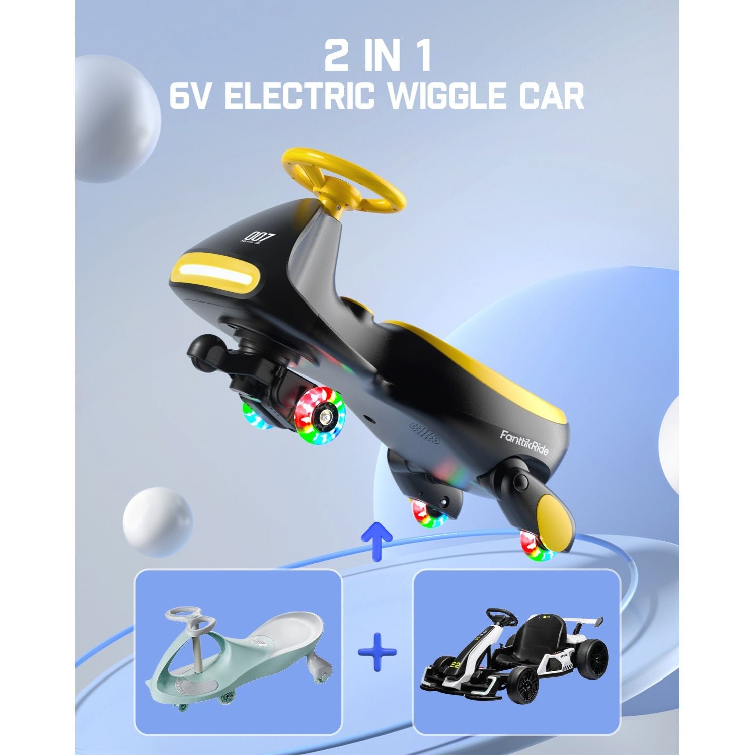 FanttikRide N7 Classic 6V Electric Wiggle Car with Pedal