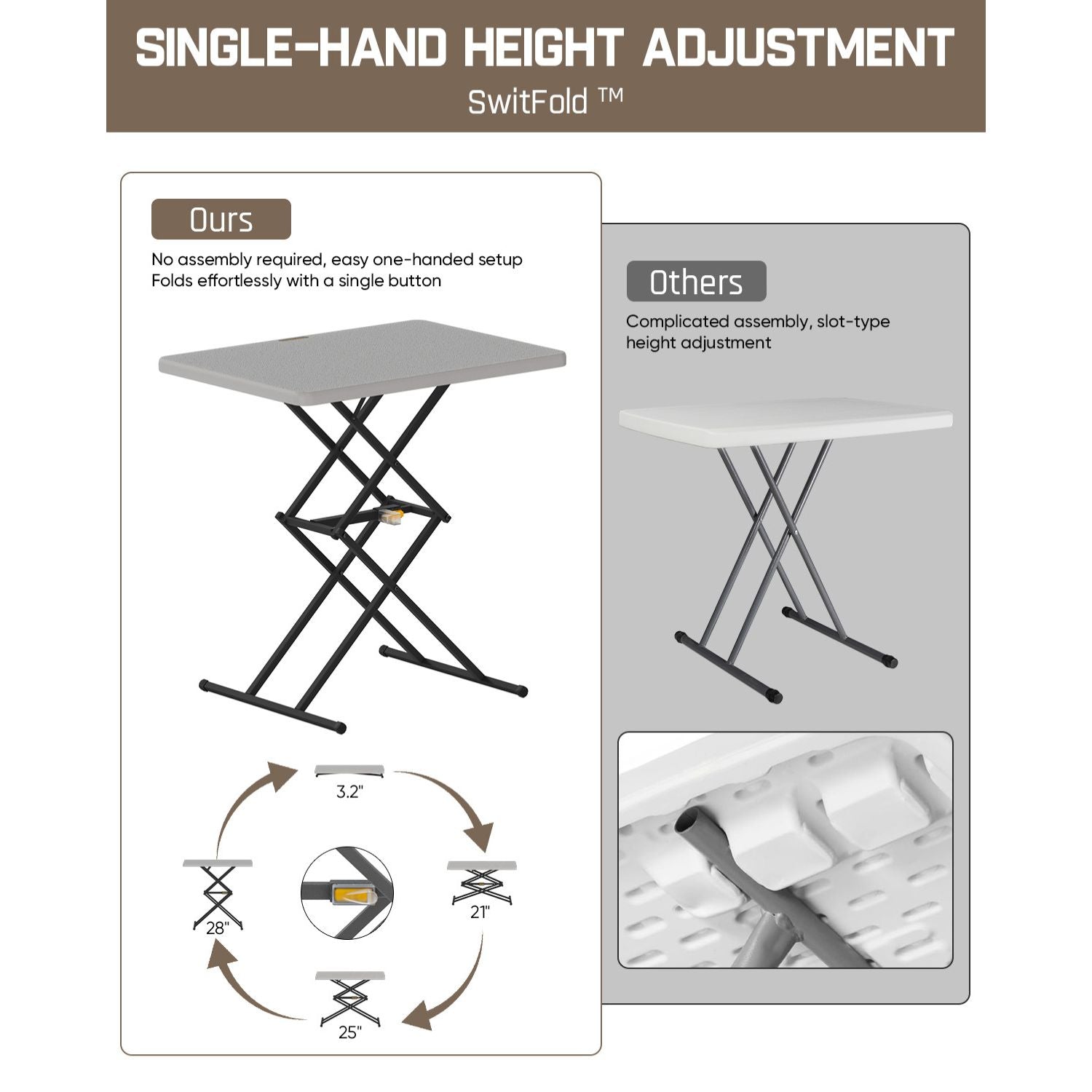 FanttikOutdoor Zeta X1 Pro 28" Quick Pop Up Table