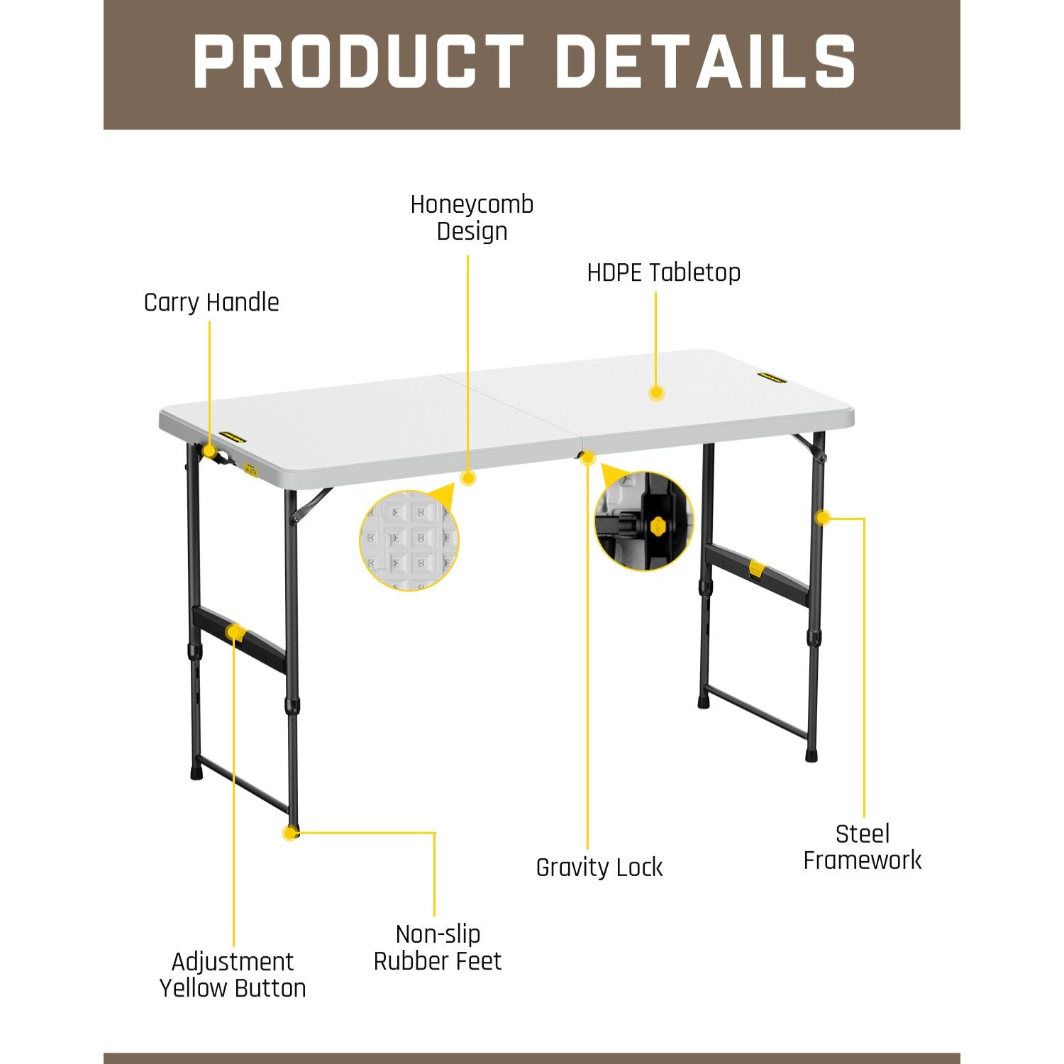 FanttikOutdoor Zeta X6 Pro 6ft Folding Table