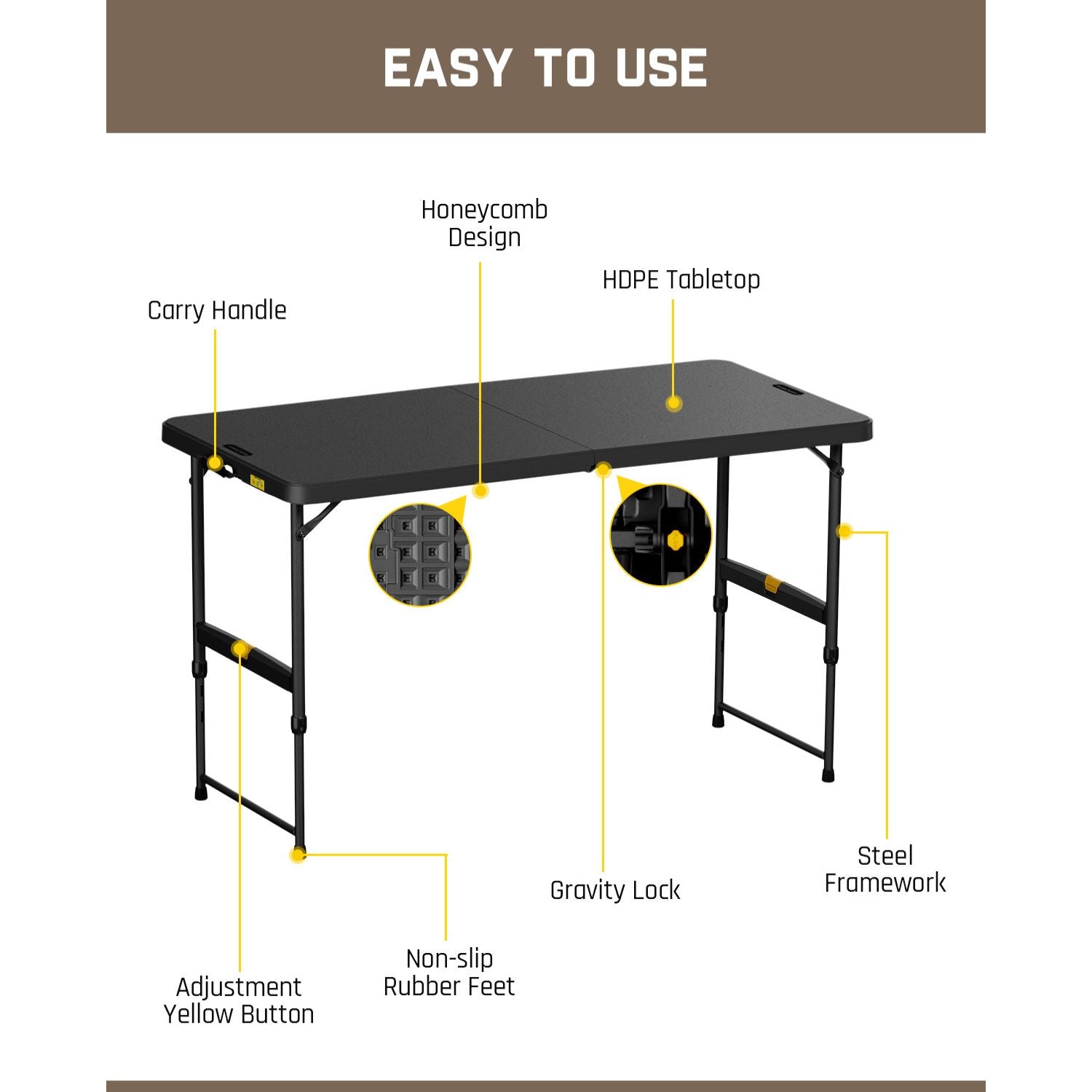 FanttikOutdoor Zeta X4 Pro 4ft Folding Table
