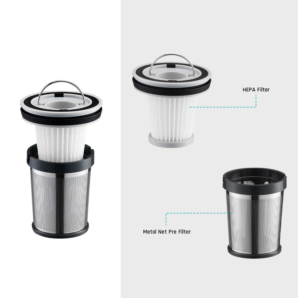 Fanttik 2-Pack Replacement Pre Filter and HEPA Filter for V8 Mate Car Vacuum