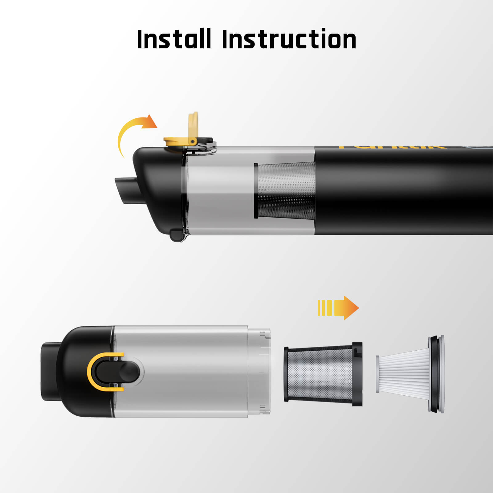 Fanttik 2-Pack Replacement HEPA Filter for V8 Mate/X10 Mix Car Vacuum