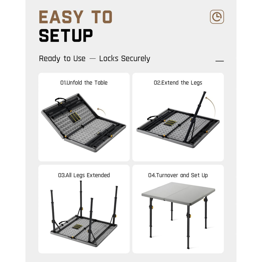 FanttikOutdoor Zeta S4 Pro 34" Square Folding Table