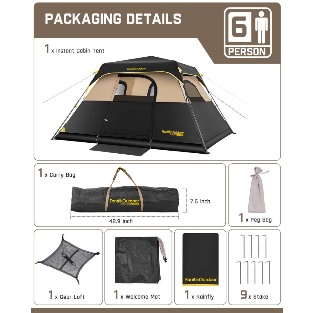FanttikOutdoor Zeta C6 Pro 6 Person Camping Tent