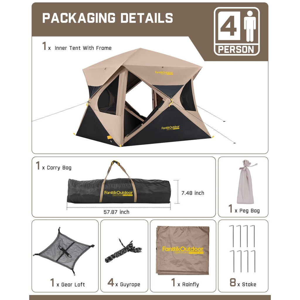 FanttikOutdoor Alpha C4 Ultra Instant Cabin Tent