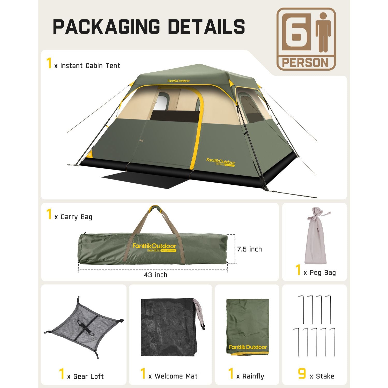 FanttikOutdoor Zeta C6 Pro Camping Tent