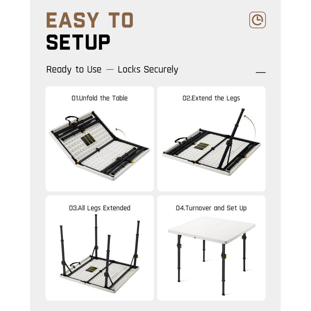 FanttikOutdoor Zeta S4 Pro 34" Square Folding Table