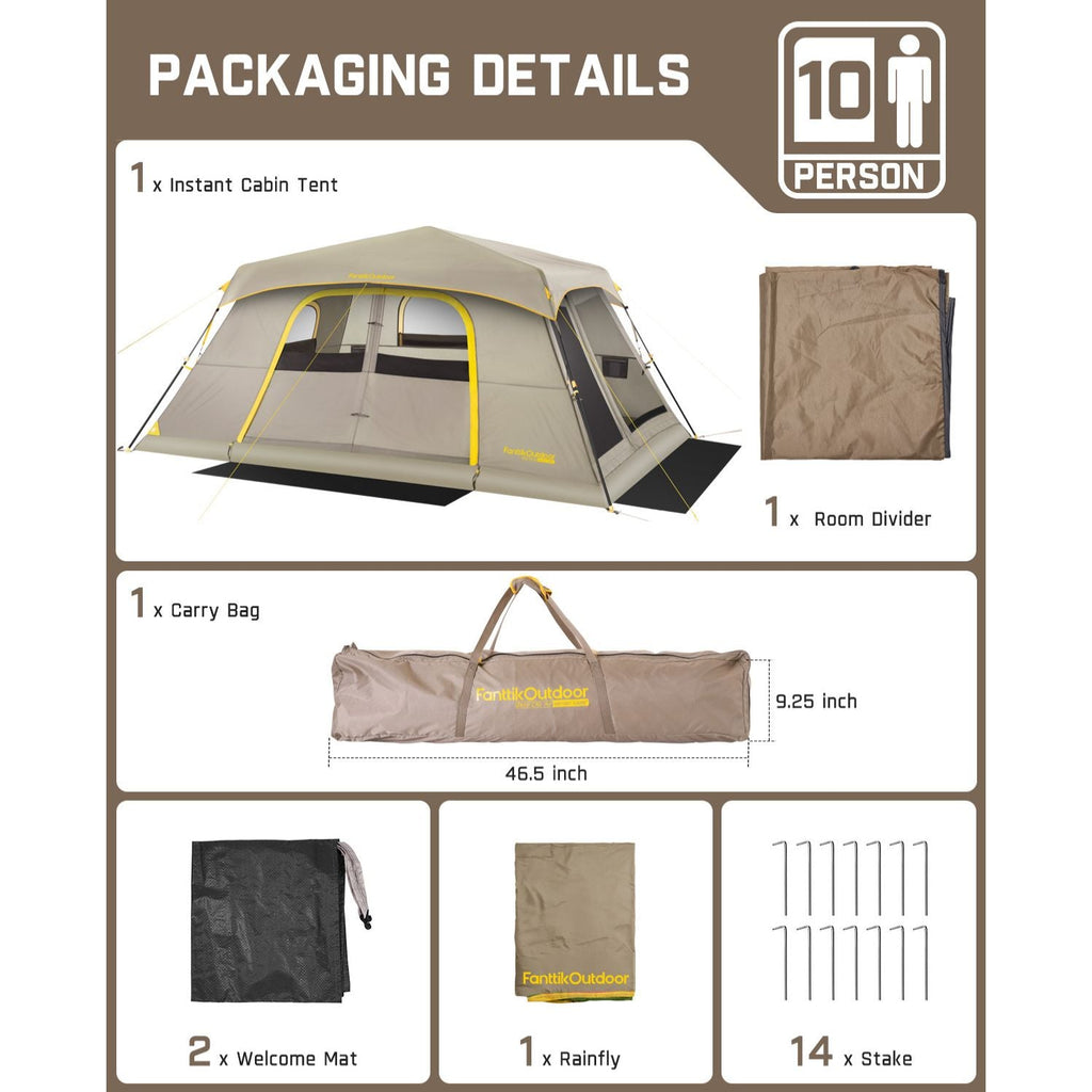 FanttikOutdoor Zeta C10 Air 10 Person Camping Tent