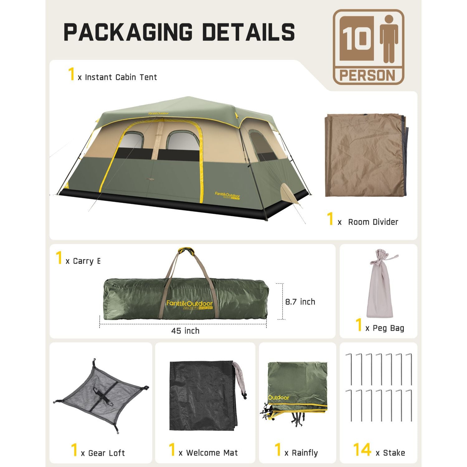 FanttikOutdoor Zeta C10 Pro Camping Tent