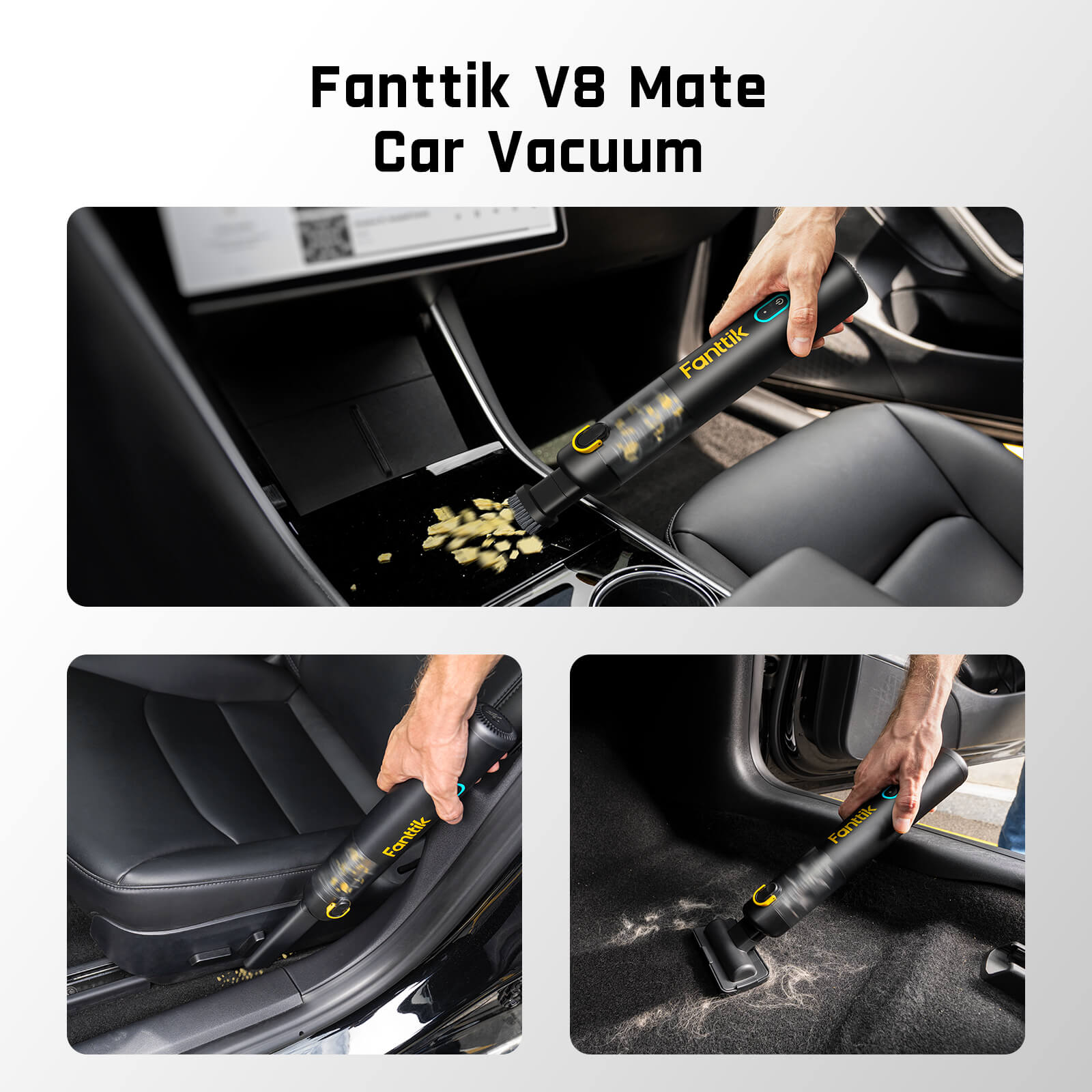 Fanttik 2-Pack Replacement HEPA Filter for V8 Mate/X10 Mix Car Vacuum