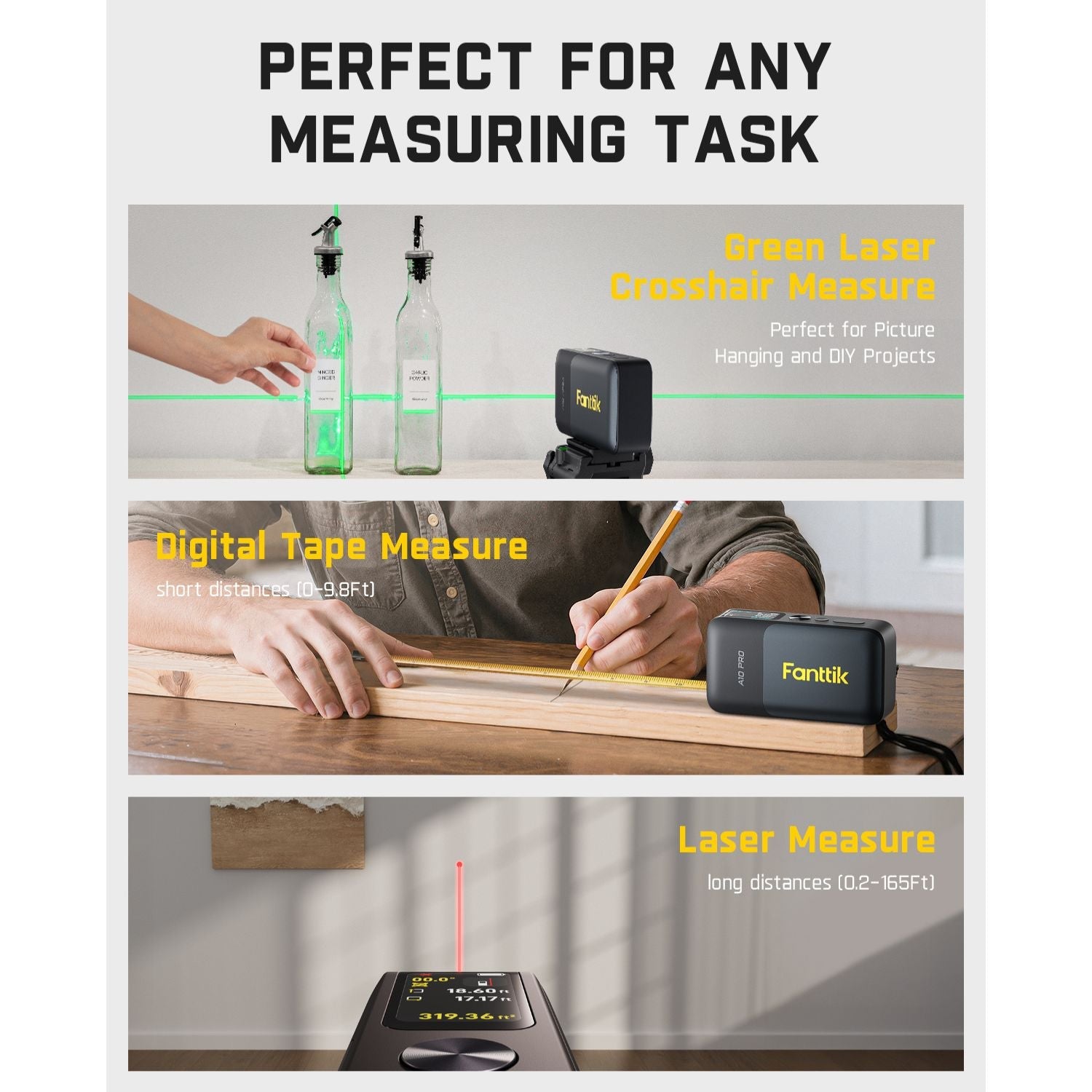Fanttik A10 Apex 3-in-1 Laser Distance Meter