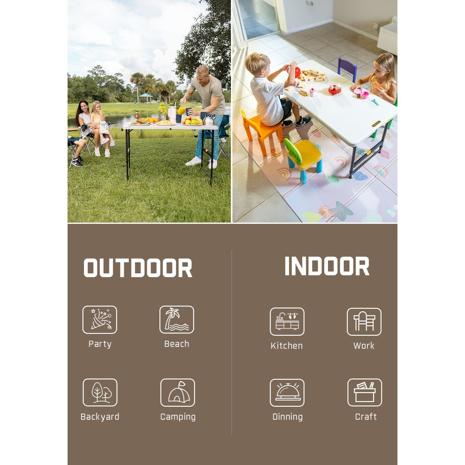 FanttikOutdoor Zeta X4 Pro 4ft Folding Table (2-Pack)