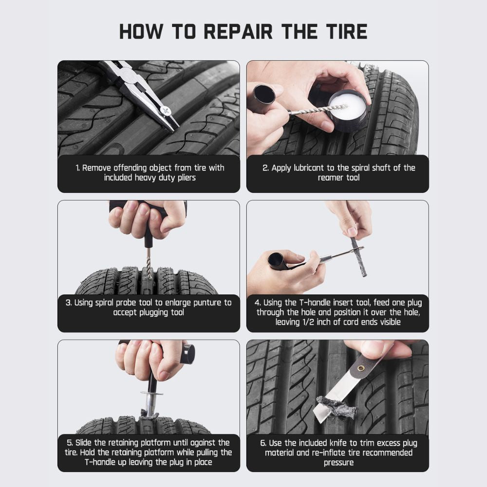 Fanttik Tire Repair Kit-24pcs Universal Tire Repair Tools